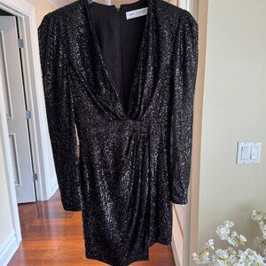 Frame Black Sequin Cocktail Dress